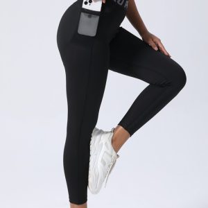 High Waist Yoga Leggings With Mesh Pockets